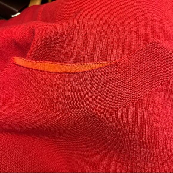 Eileen Fisher Large Red Orange Silk Blend Thick Knit Round Neck Boxy Sweater Top - Picture 8 of 10